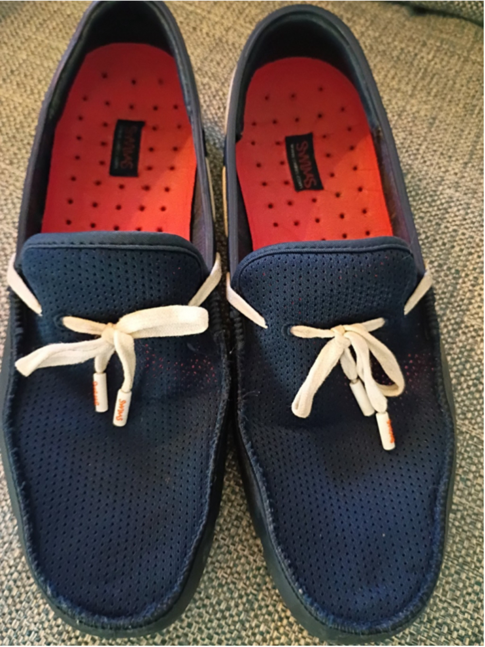SWIMS Braided Lace Loafer Mens 9 Navy Water Friendly Breathable Boat Shoes